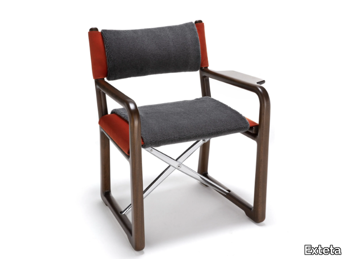 LPIDC01 ST. MORITZ - Folding director mahogany and fabric chair _ Exteta