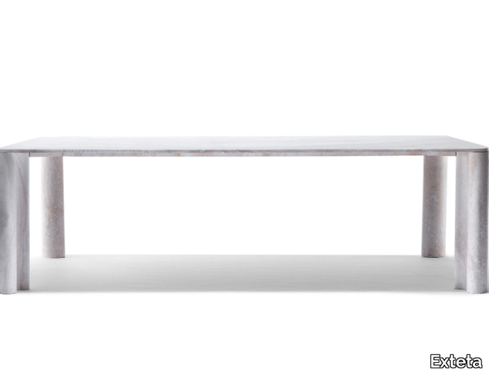 MICHELANGELO - Rectangular travertine garden table _ Exteta