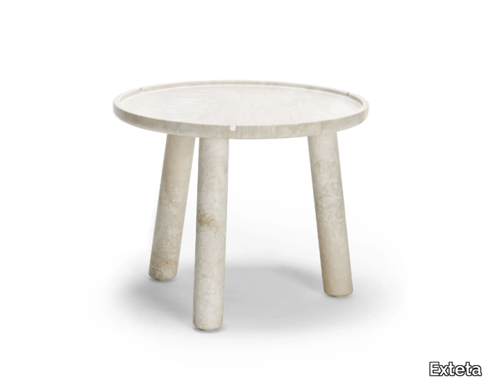 STONE ROUND - Round Ostuni stone coffee table _ Exteta