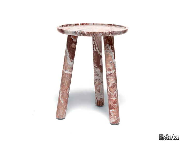 STONE ROUND - Round Arabescato marble high side table _ Exteta