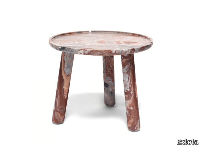 STONE ROUND - Round Arabescato marble coffee table _ Exteta