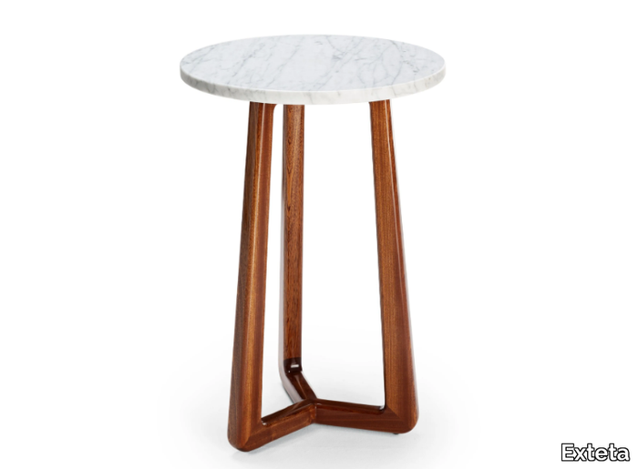 SUNSET - Round Carrara marble high side table _ Exteta