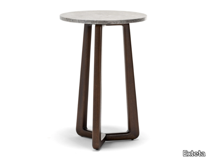 SUNSET - Round Bardiglio marble high side table _ Exteta