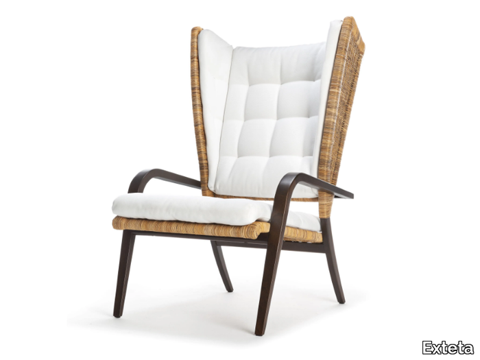 POLTRONA BERGÈRE 1939 - Wicker armchair with armrests _ Exteta