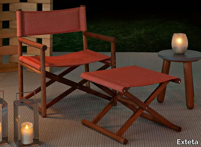 PARAGGI - Garden mahogany easy chair with armrests _ Exteta