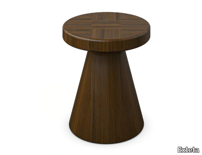 ZEN - Round mahogany garden side table _ Exteta