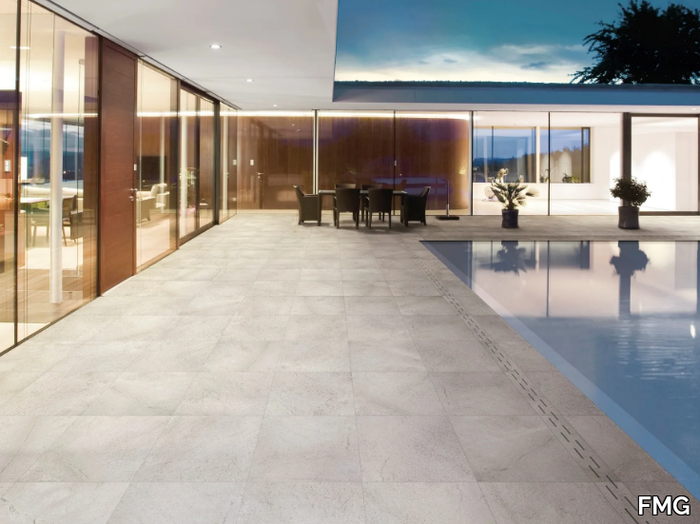 TWENTY - BLAST BEIGE - Floating porcelain stoneware outdoor floor tiles with stone effect _ FMG