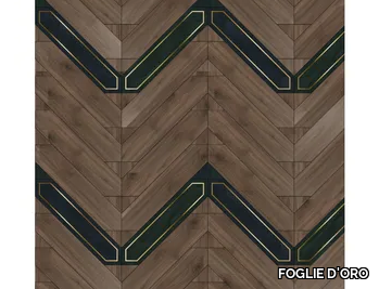 SPECIAL PANEL MATITA INSTALLATION 241 - Inlaid 3 layers wooden parquet _ FOGLIE D'ORO