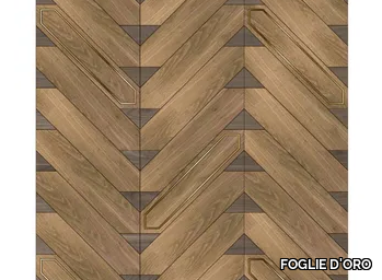 SPECIAL PANEL MATITA INSTALLATION 243 - Inlaid 3 layers wooden parquet _ FOGLIE D'ORO