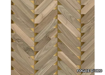 SPECIAL PANEL MATITA INSTALLATION 221 - Inlaid 3 layers wooden parquet _ FOGLIE D'ORO