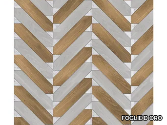 SPECIAL PANEL MATITA INSTALLATION 224 - Indoor wooden wall/floor tiles _ FOGLIE D'ORO