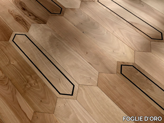 SPECIAL PANEL MATITA INSTALLATION 111 - Inlaid 3 layers wooden parquet _ FOGLIE D'ORO