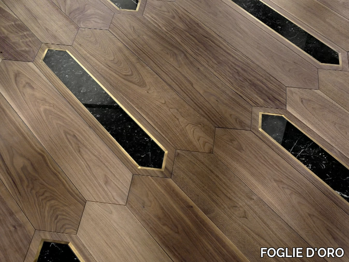 SPECIAL PANEL MATITA INSTALLATION 111 - Inlaid 3 layers wooden parquet _ FOGLIE D'ORO