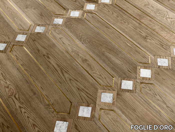 SPECIAL PANEL MATITA INSTALLATION 122 - Inlaid 3 layers wooden parquet _ FOGLIE D'ORO