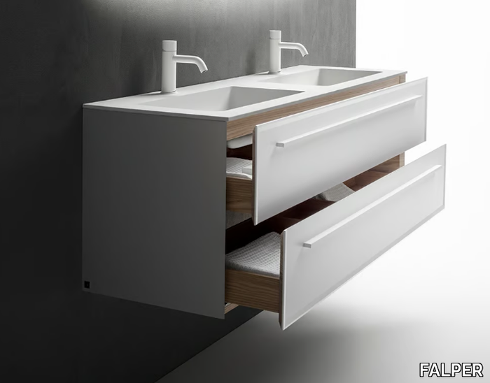 7.0 - Double wall-mounted vanity unit with drawers _ FALPER