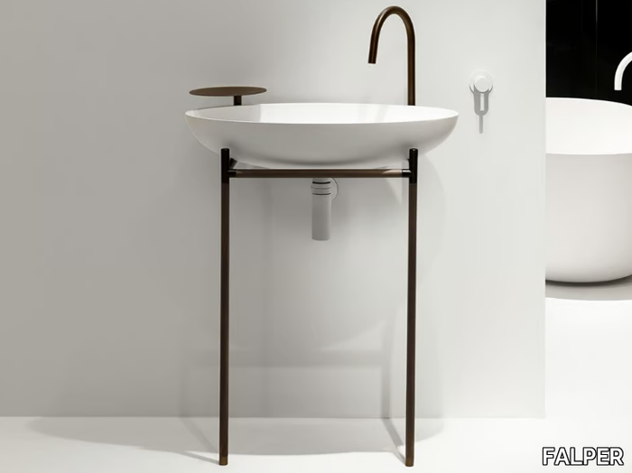 MONSIEUR - Console oval single Cristalplant® washbasin _ FALPER