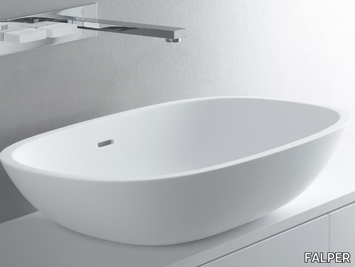 SCOOP - Countertop oval Cristalplant® washbasin _ FALPER