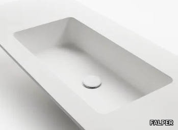 ROUNDLUX H1 - Ceramilux® washbasin with integrated countertop _ FALPER