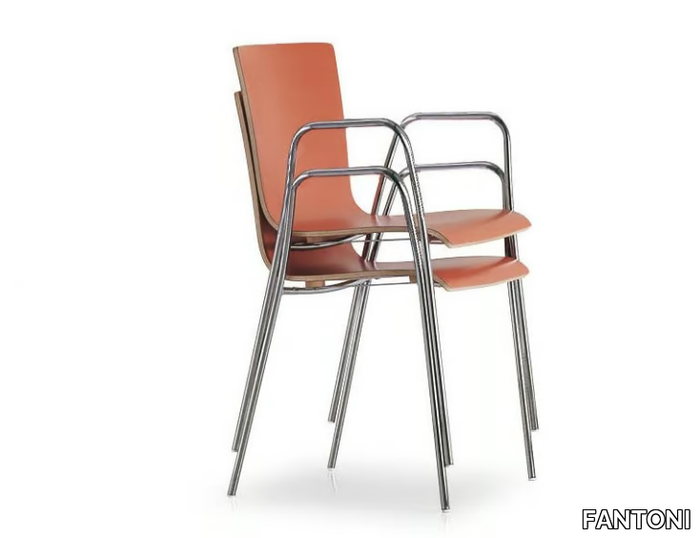 45 HOSPITALITY - Stackable chair with armrests _ FANTONI