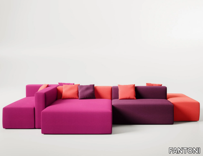 LINK - Modular fabric leisure sofa _ FANTONI