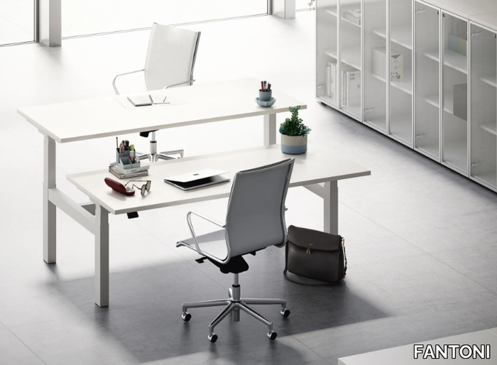 SISTEMA 28 - LIFT-UP - Height-adjustable multiple office desk with electric motion _ FANTONI