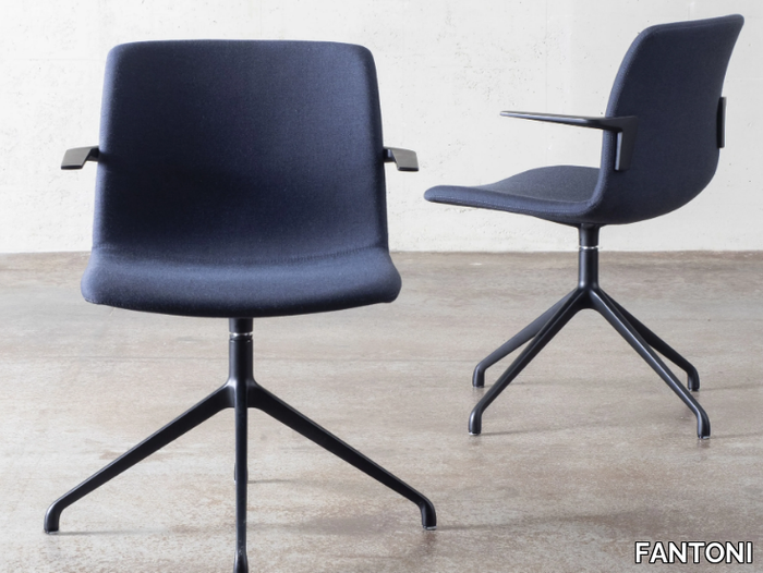 POLIS - Fabric office chair with armrests with 4-Spoke base _ FANTONI