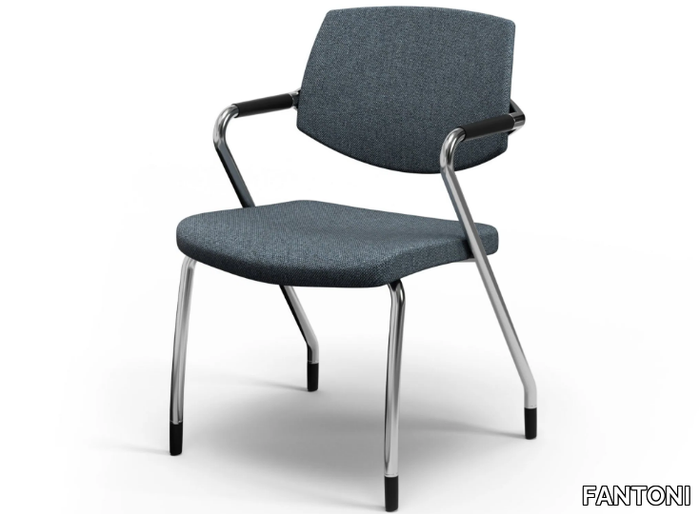 EURA CONFERENCE - Fabric training chair with armrests _ FANTONI