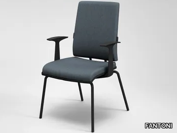 ZERO7 ELEGANT - Upholstered fabric reception chair with armrests _ FANTONI