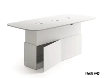 MEET UP - Meeting table with marble effect top _ FANTONI