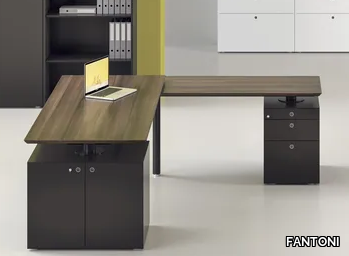 MÈTA - Workstation desk with shelves _ FANTONI