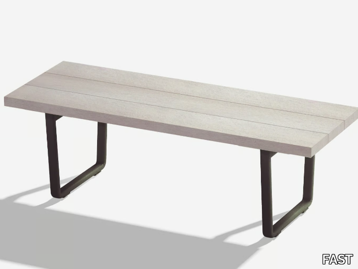 ORIZON - Wooden effect aluminium garden bench _ FAST