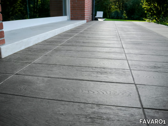 TAVOLE VENETE - Marble grit outdoor floor tiles with wood effect _ FAVARO1