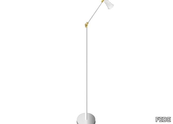 CAPRI - Adjustable brass floor lamp _ FEDE