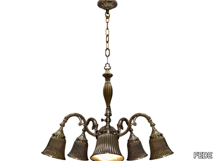 MILAZZO III - Brass pendant lamp _ FEDE