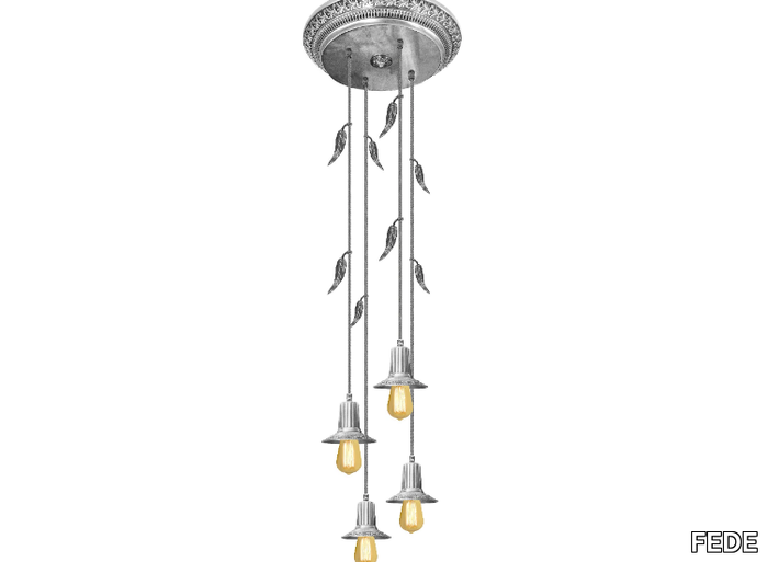 PALERMO I GLASS & EDISON - Brass pendant lamp _ FEDE