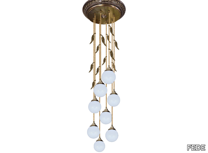 PALERMO II - Brass pendant lamp _ FEDE