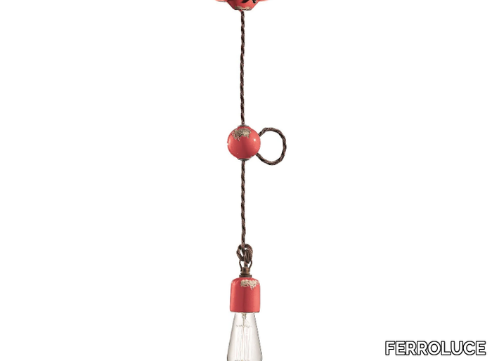 VINTAGE - Adjustable ceramic pendant lamp _ FERROLUCE