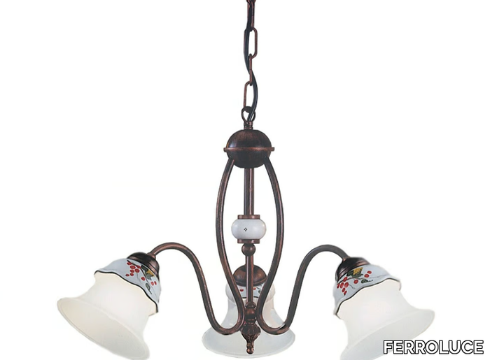 FERRARA - Ceramic and metal chandelier _ FERROLUCE