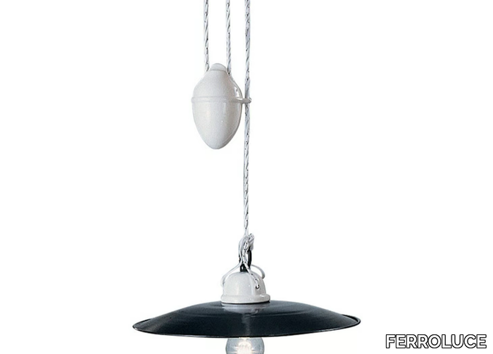 POTENZA - Adjustable ceramic pendant lamp _ FERROLUCE