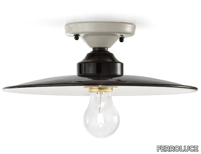 B&W - Ceramic ceiling light _ FERROLUCE