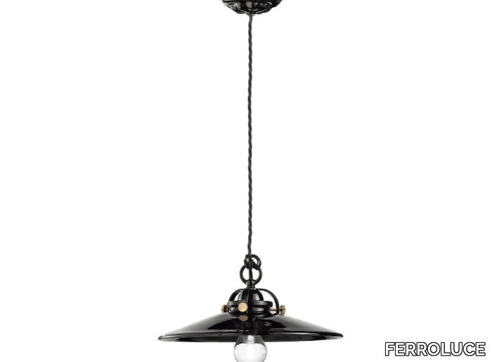 B&W - Ceramic pendant lamp _ FERROLUCE