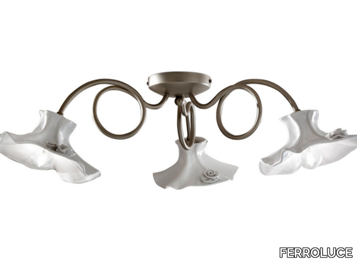 LECCO - Ceramic ceiling lamp with fixed arm _ FERROLUCE