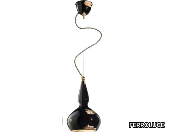 VINTAGE - Ceramic pendant lamp _ FERROLUCE