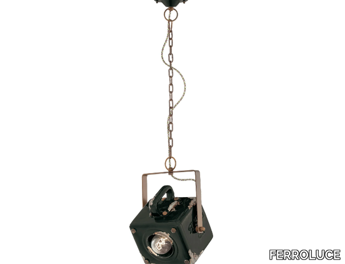 INDUSTRIAL - Industrial style swivel ceramic pendant lamp _ FERROLUCE