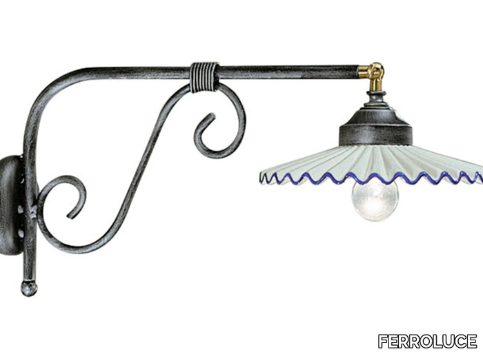 L'AQUILA - Adjustable ceramic wall lamp with fixed arm _ FERROLUCE