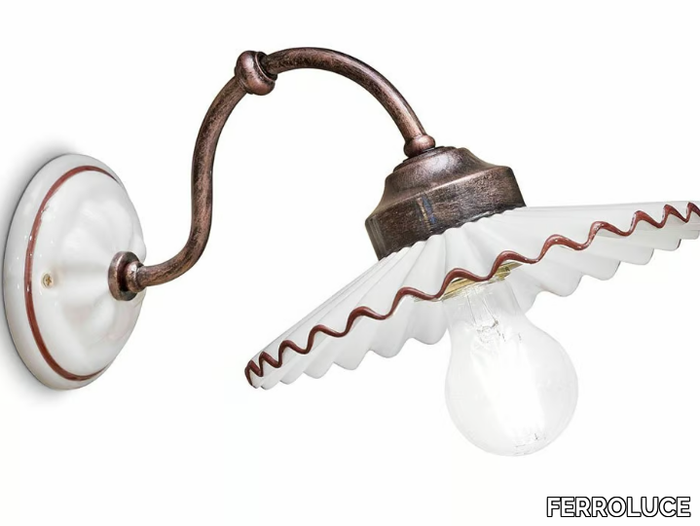 L'AQUILA - Ceramic wall light with fixed arm _ FERROLUCE