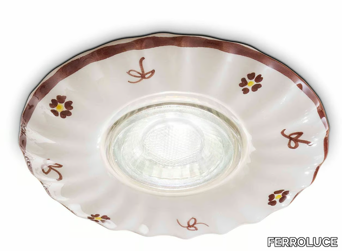 PESCARA - Recessed round ceramic spotlight _ FERROLUCE