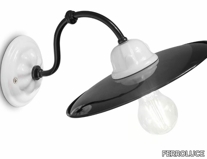 POTENZA - Ceramic wall light with fixed arm _ FERROLUCE