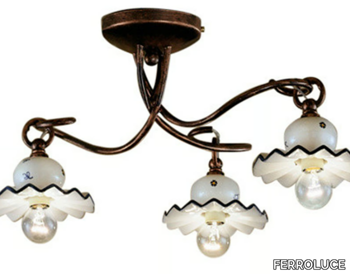 ROMA - Ceramic ceiling lamp with fixed arm _ FERROLUCE