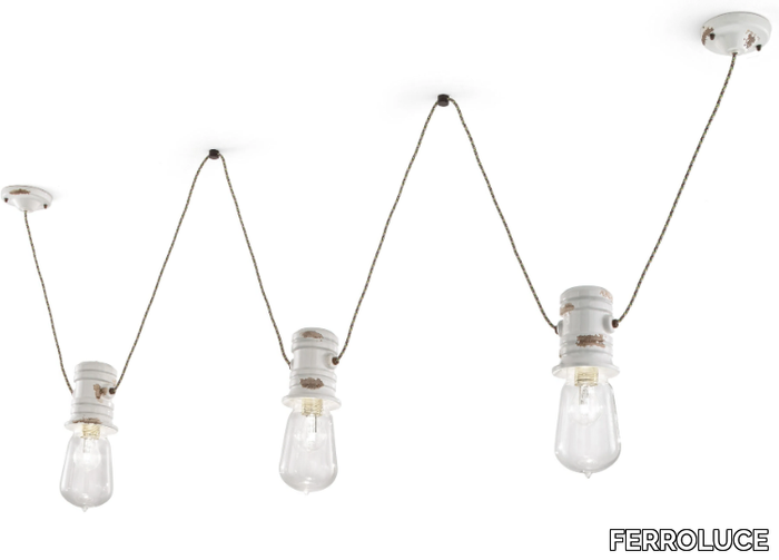 URBAN - Adjustable ceramic chandelier _ FERROLUCE